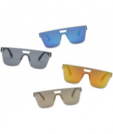 Square Retro Vintage Square Oversized Unisex Fashion Sunglasses - Orange - C118IOSNXCQ $21.41