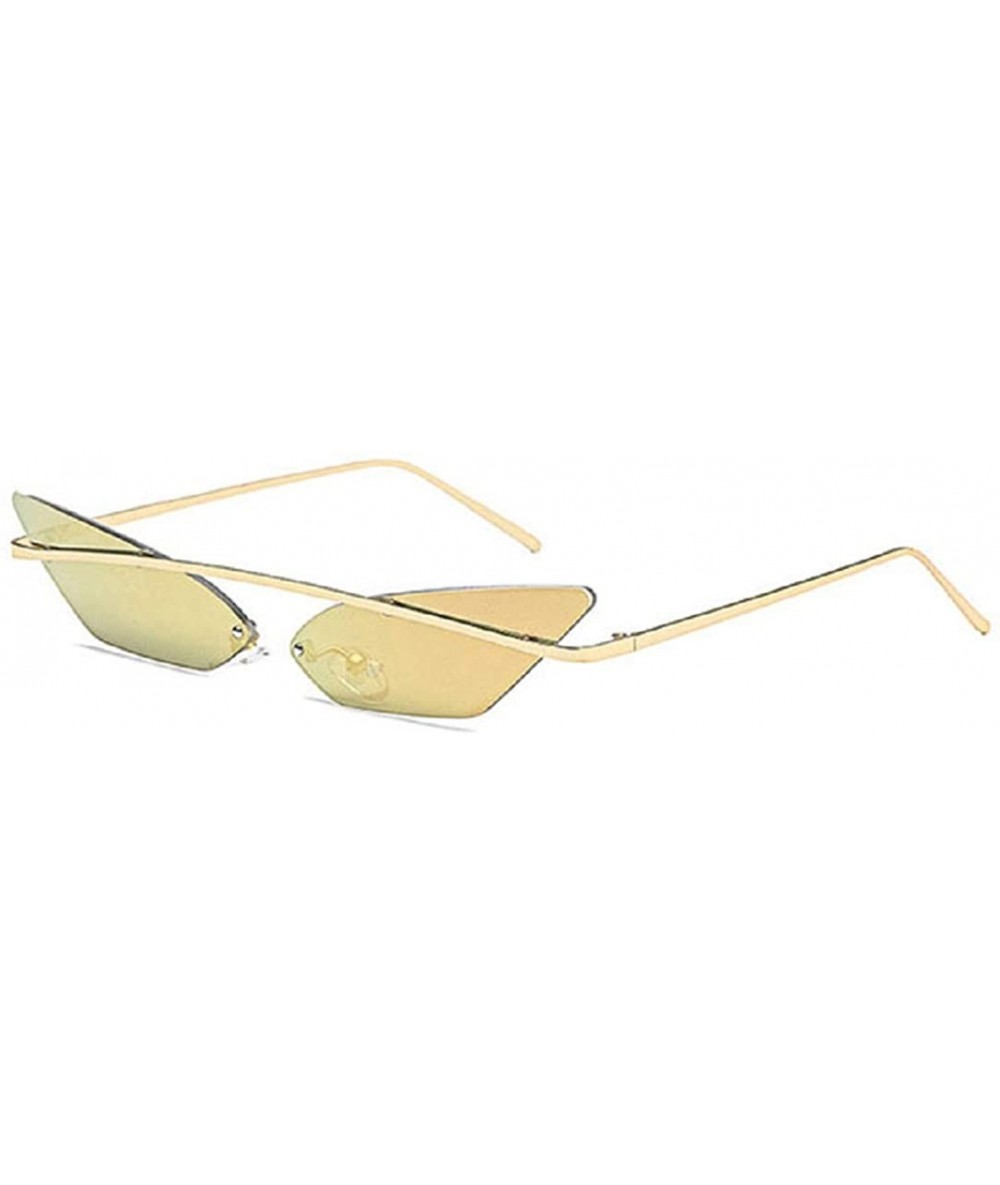 Cat Eye Vintage Cat Eye Sunglasses Small Metal Frame Candy Colors Glasses - G - CF18RUKNMWT $9.39