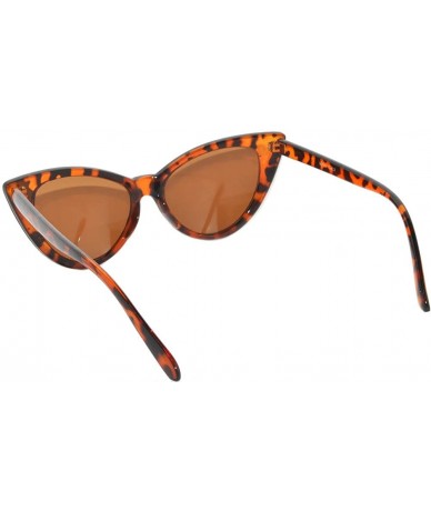 Cat Eye Fashion Style Vintage Cat Eye Sunglasses Leopard Frame Brown Lens - CL11S5R63BH $11.57
