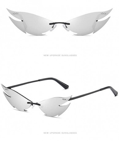 Semi-rimless Metal Aviator Sunglasses with 100% UV Protection - 60 mm - Silver - CD199AQZ03G $20.42