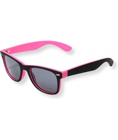 Aviator Unisex Iconic RUBBERIZED UNISEX SQUARE POLARIZED SUNGLASSES (ICON) - Pink / Black - CG185WXH2EX $11.28