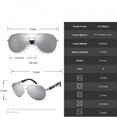 Aviator Classic Aviater Sunglasses for Women Men Metal Frame Mirrored Lens Driving Fashion Sunglasses 16884 - CL187GW887Q $15.09