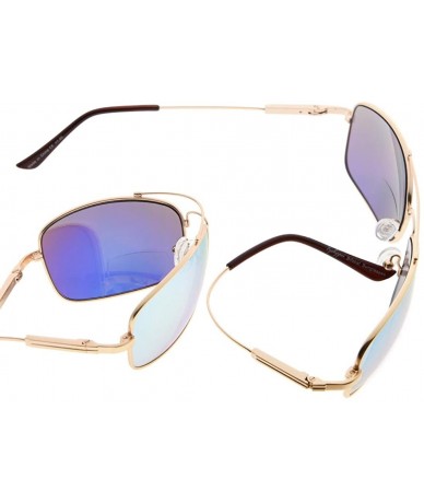 Rectangular Bifocal Sunglasses with Bendable Bridge and Temples Memory Reading Sunglasses Lightweight Titanium - C318C9M63DE ...