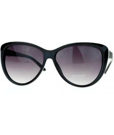 Cat Eye Retro Womens Diva Oversized Cat Eye Style Butterfly Sunglasses - Black - CN122KQ8DYX $8.64