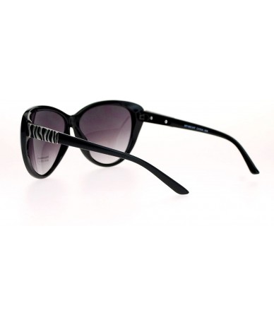 Cat Eye Retro Womens Diva Oversized Cat Eye Style Butterfly Sunglasses - Black - CN122KQ8DYX $8.64