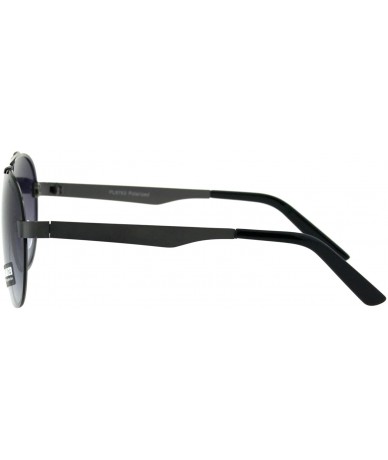 Rimless Polarized Mirror Exposed Edge Luxury Designer Pilots Metal Rim Sunglasses - Gunmetal Smoke - CK18GY82DZK $17.86