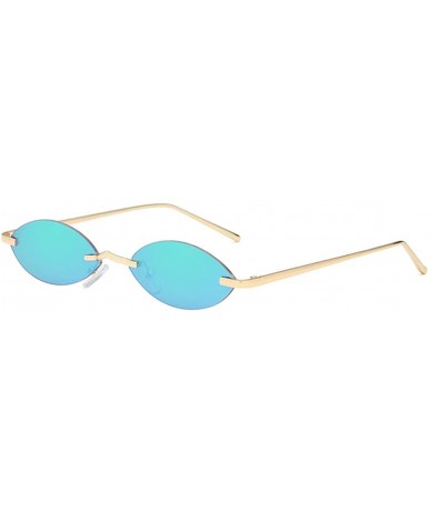 Square Unisex Fashion Metal Frame Oval Candy Colors small Sunglasses UV400 - Green - C318NEL6R96 $22.13