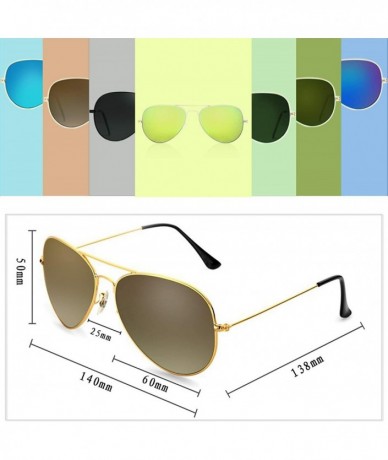 Aviator Classic Aviator Sunglasses for Women and Men UV Protection Metal Frame Sun Glasses - Brown - CT18Y537O08 $11.59