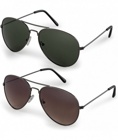 Oversized Classic Aviator Pilot Flat Lens Sunglasses For Men and Women with Protective Bag - 100% UV Protection - CS11UPWKVHR...