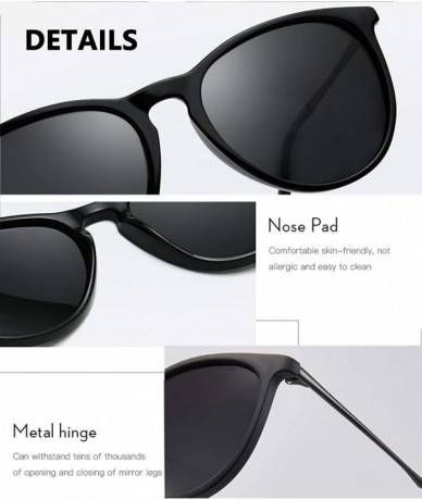 Round Polarized Sunglasses for Men or Women Classic Frame Driving Classic Retro Designer Sun glasses 100% UV Blocking - CY18A...