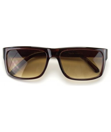 Square Flat Top Square Gradient Frame Womens Mens Super Oversized Unisex Fashion Sunglasses - Brown - C21170XSO4L $8.73