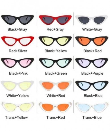 Cat Eye Vintage Sunglasses Glasses Colorful Eyewear - Black Red - CD199EHXZWM $13.02