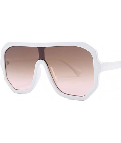 Oversized One Lens Oversized Square Sunglasses Men Women Fashion Shades C1 Black Black - C7 Leopard Tea - CC18YQN55IT $11.74