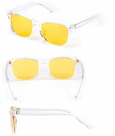 Square Glasses Driving Polarized Lens Rainy Indoors - Transparent Pc Frame/Polarized Yellow Lens - CK18AOHK9Y9 $10.24