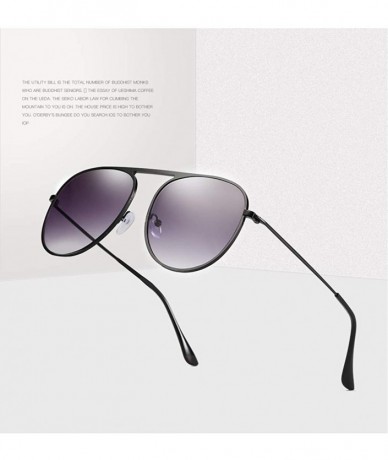 Round Fashion classic round men's and women's sunglasses metal high transparency frame UV400 - Black-gray - C918XODR9A6 $22.19