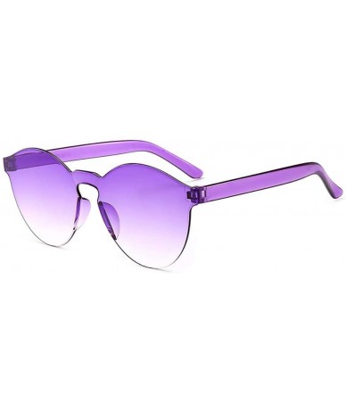 Round Unisex Fashion Candy Colors Round Outdoor Sunglasses Sunglasses - Purple - CG1908LUL6N $19.90