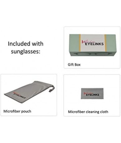 Square Fashion Eyelink - Round Oval Cateye Sunglasses for Women - UV Protection - Black - CX18DW8K0IZ $24.44