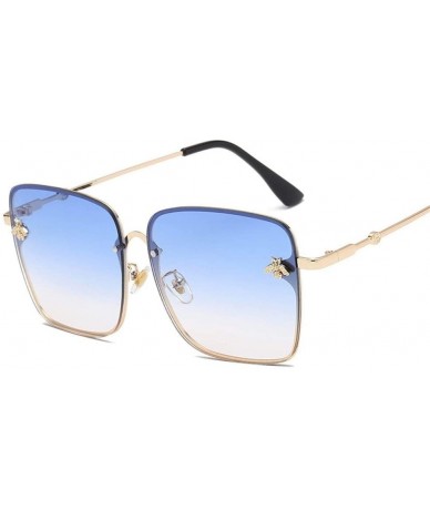 Oversized Sunglasses Women Men Retro Metal Frame Oversized Sun Glasses Female (Color Gold Gray) - Gold Gray - CO199EI3Z3D $14.35