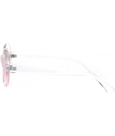 Oval Womens Mod Oval Round Glitter Lens Plastic Retro Sunglasses - Clear Pink - CF18I723NM8 $19.11