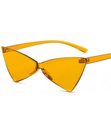 Rimless Rimless Cat Eye Sunglasses Women Fashion Small Triangle Sun Green As Picture - Pink - C718YZXU748 $8.73