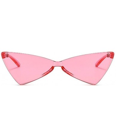 Rimless Rimless Cat Eye Sunglasses Women Fashion Small Triangle Sun Green As Picture - Pink - C718YZXU748 $8.73