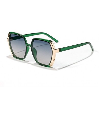 Oversized Polygon Square Oversized Sunglasses for Women Featured Frame Eyewear UV400 - C4 Green - CD1902WEXYG $22.58