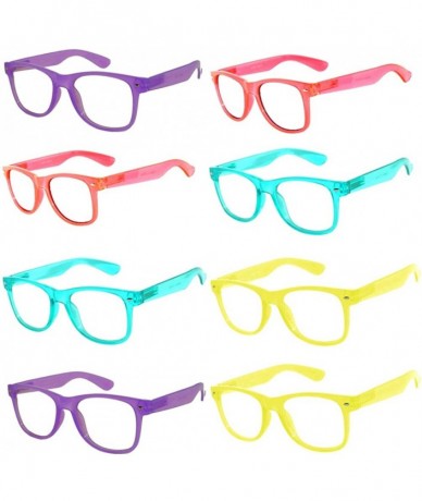 Wayfarer 6- 5-10-18 Pairs Classic Vintage Retro 80's Sunglasses Colored Frame - Glow-in-the-dark-clear-8-pairs - CG11QLM953V ...