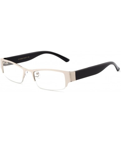 Square Premium Quality Half Frame Prescription Glasses Rx Prescription Ready Replacement Frames - CN12CAJUAFX $32.29