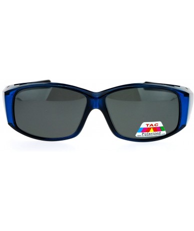 Rectangular Womens Polarized Lens Lightweight 60mm Fit Over Sunglasses - Blue - CZ12MY5889E $12.76