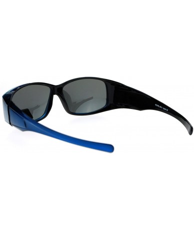 Rectangular Womens Polarized Lens Lightweight 60mm Fit Over Sunglasses - Blue - CZ12MY5889E $12.76