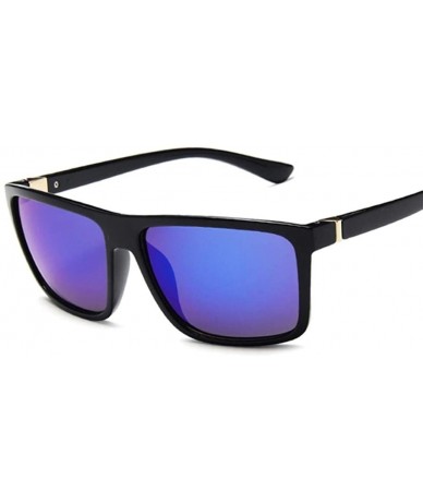 Square Black Square Sunglasses Men Women Mirror Lady Glasses UV400 Driving Sun Glasses Male Eyewear - Double Gray - CL198XSGD...