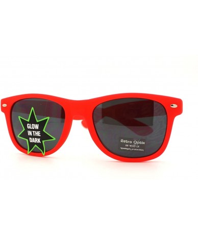 Square Glow In The Dark Square Sunglasses Perfect Rave Club Shades - Red - CR11CG5149F $11.51