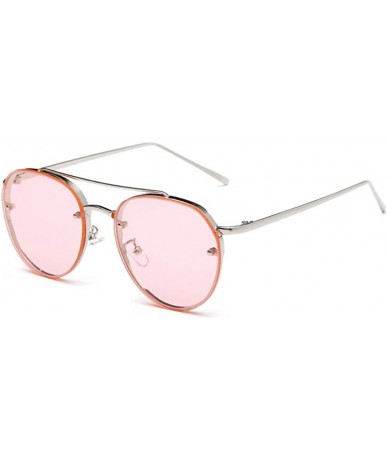 Rimless Sunglasses Vintage Oversized Glasses Eyewear - Pink - C218QS9Z7ZS $8.67
