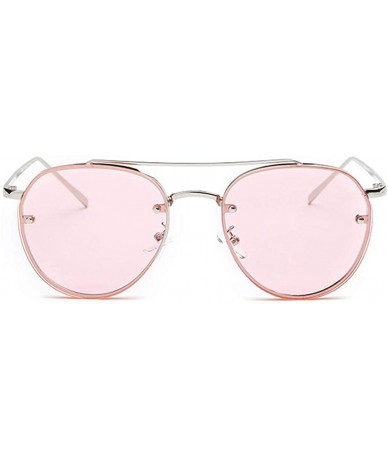 Rimless Sunglasses Vintage Oversized Glasses Eyewear - Pink - C218QS9Z7ZS $8.67
