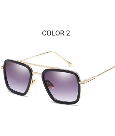 Oversized Small Square Polarized Sunglasses for Men and Women Polygon Mirrored Lens - Color 2 - CL18TSAA6O6 $30.87
