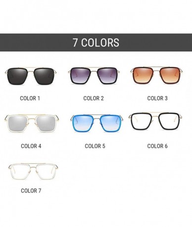 Oversized Small Square Polarized Sunglasses for Men and Women Polygon Mirrored Lens - Color 2 - CL18TSAA6O6 $20.86