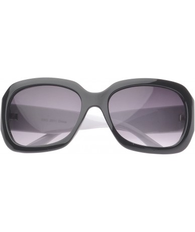 Shield 'Belva' Rectangle Fashion Sunglasses - Zebra - CJ11OJZAGU7 $17.51