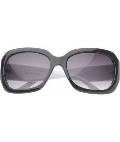 Shield 'Belva' Rectangle Fashion Sunglasses - Zebra - CJ11OJZAGU7 $10.46