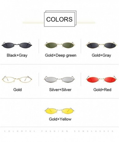 Goggle Women Sunglasses Famous Oval Sun Glasses Luxury Metal Round Rays Frames Black Small Cheap Eyewear Oculos - CW1985C8GZ6...