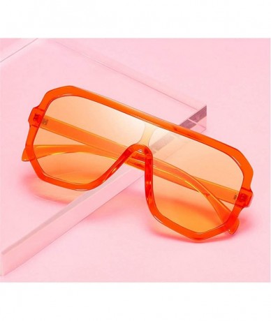 Rimless Oversize sunglasses glasses vintage designer - Orange - CL18TA55Q9D $11.97