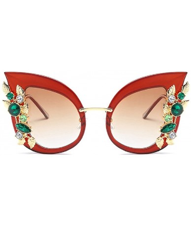 Oversized Luxury Sunglasses Women Inlaid Rhinestone Retro Sun Glasses - 3 - CP185ETLLWW $8.34