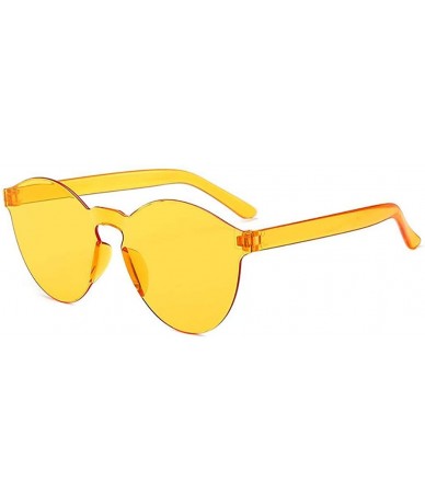 Round Unisex Fashion Candy Colors Round Outdoor Sunglasses Sunglasses - Dark Yellow - CD19033WS20 $18.30