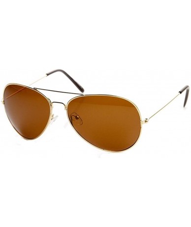 Aviator Fasion Culture Unisex Emerson Polarized Aviator 60MM Sunglasses (Gold - Brown) - C712KN6RWP3 $21.00