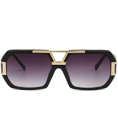 Square Vintage Square Sunglasses for Women Men Brand New Glasses Acetate Frames - C4 Bright Black - CA198UDGDSX $7.70
