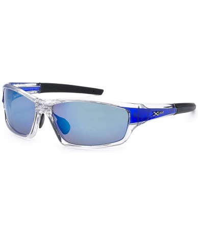 Wrap Men's Polycarbonate Sport Wrap Sunglasses - Clear Blue - C318II4SE3C $19.65