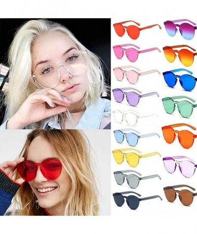Round Unisex Fashion Candy Colors Round Outdoor Sunglasses Sunglasses - Transparent - CL199OT47NM $8.07