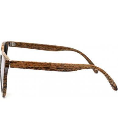 Rectangular Mens Wood Grain Oversize Horn Rim Color Mirror Sunglasses - Medium Wood Gold Mirror - CI192WT4LLX $11.92