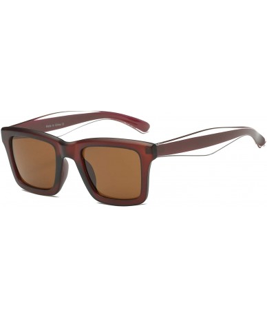 Goggle Women Square Fashion Sunglasses - Brown - C318WTI8U7S $37.44