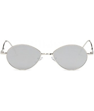 Oval Fashion Sunglasses Vintage Oval Marine Lens Female Men Sunglasses - Mercury - CY18EGY4W7G $10.42