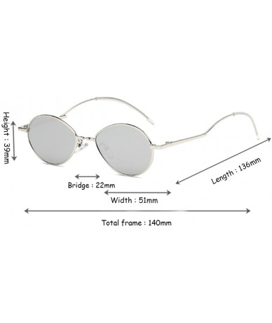 Oval Fashion Sunglasses Vintage Oval Marine Lens Female Men Sunglasses - Mercury - CY18EGY4W7G $10.42